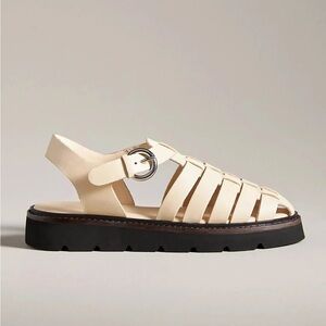 Anthropologie Cream and Black Sandals
